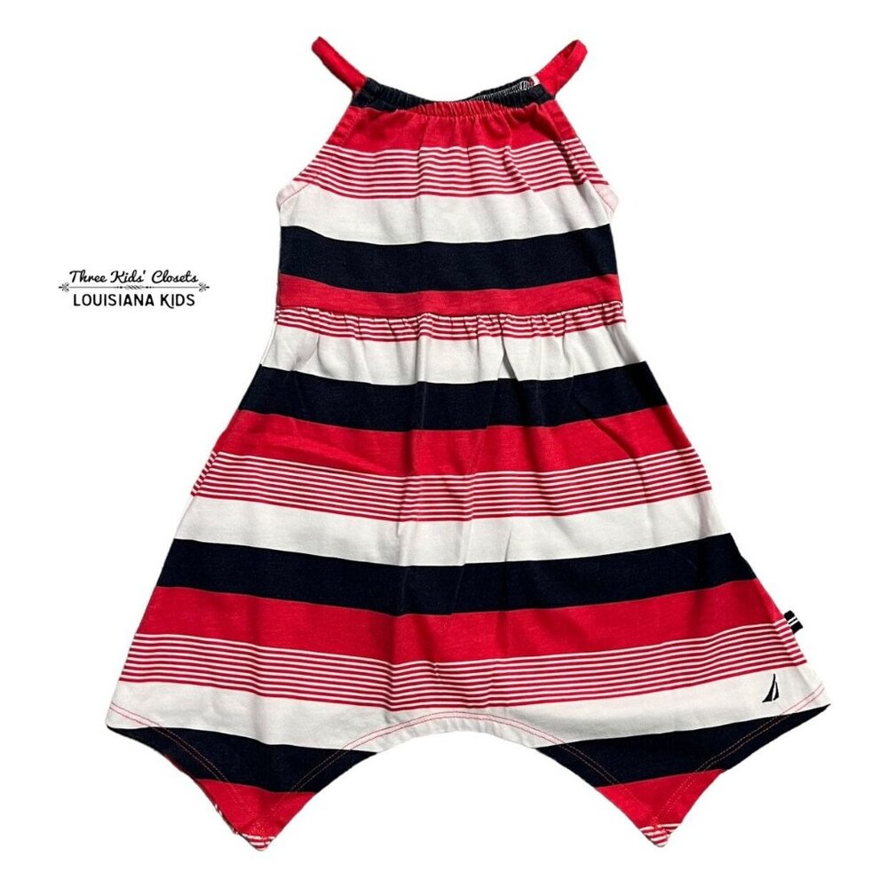 Nautica 2T Patriotic Stripe Asymmetric Hem Dress